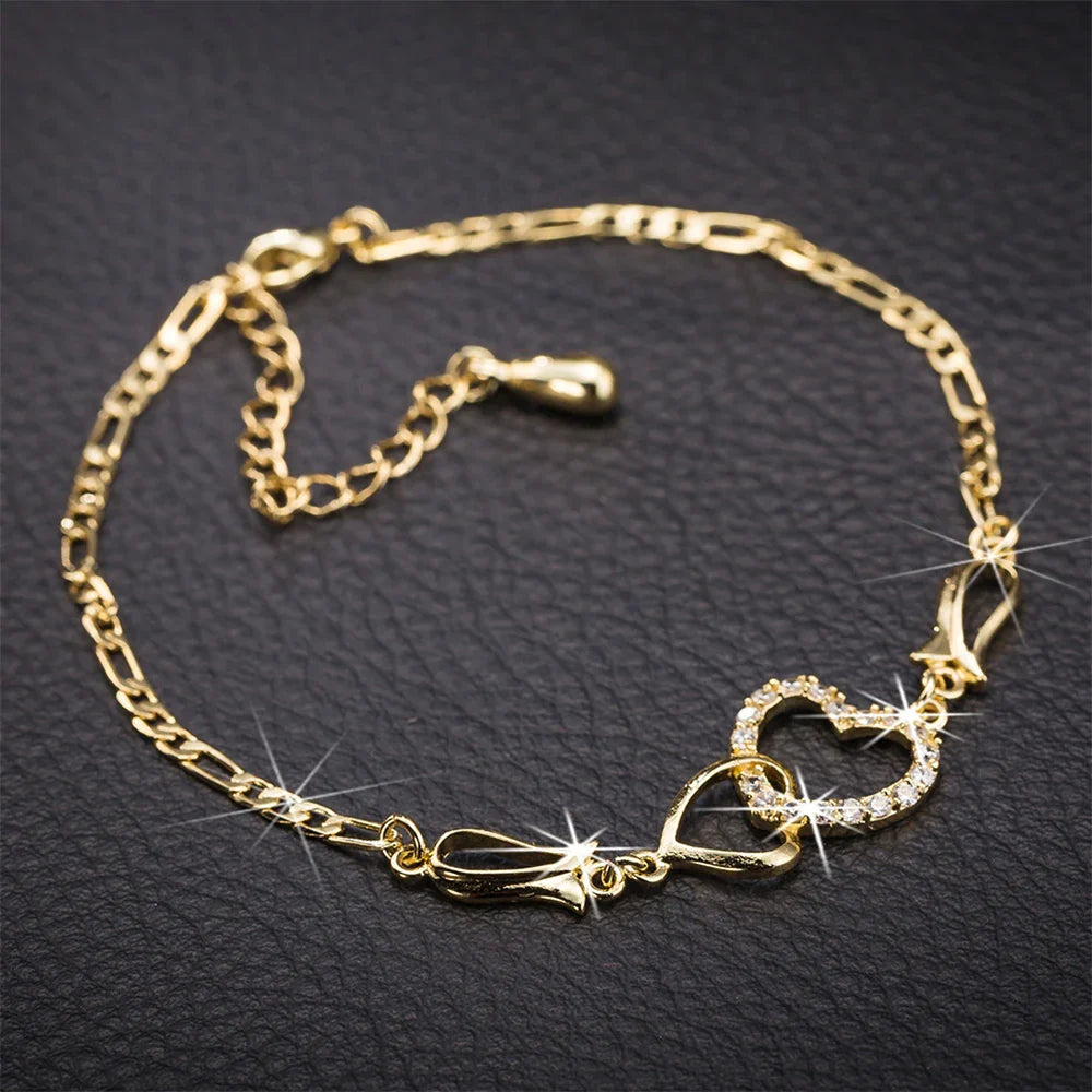 Double Heart Necklace Jewelry Set ππ
